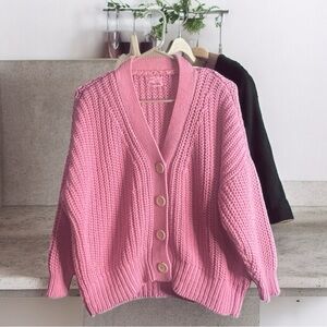 Babaa 100% Spanish Cotton Pink Cardigan O/S